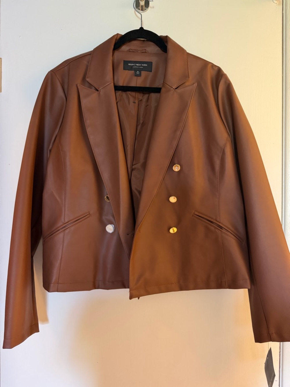 Marc New York Faux Leather Jacket in Brown